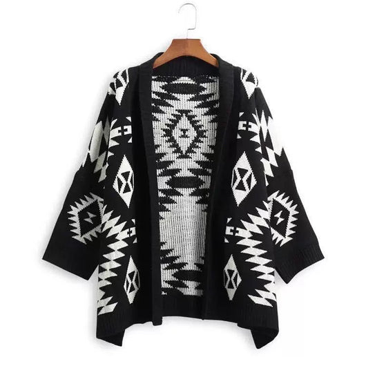 Blusas Holgadas con Mangas Anchas y Patrón Geométrico de Diamantes - Image 9