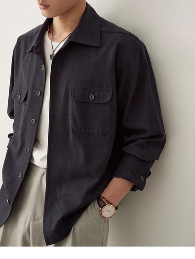 Camisa de Algodón con Solapa Clásica Perfil Simple - Image 17