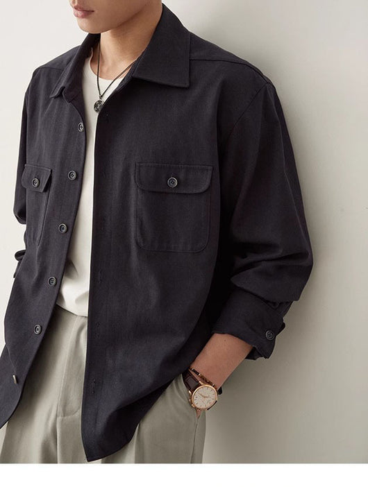 Camisa de Algodón con Solapa Clásica Perfil Simple - Image 17