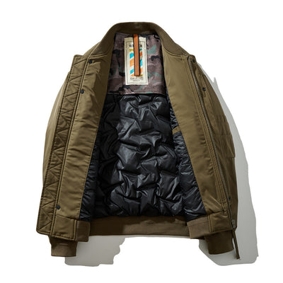 Chaqueta Acolchada de Plumas para Hombre con Cuello Béisbol - Image 4
