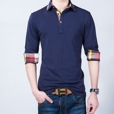 Camiseta de Algodón Manga Larga para Hombre - Primavera y Otoño - Image 2