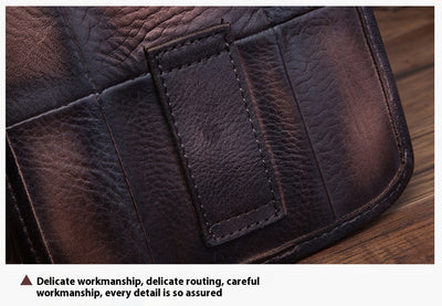Bolsa de Cintura de Cuero Curtido al Aceite Vintage para Hombre - Estilo Outdoor - Image 23