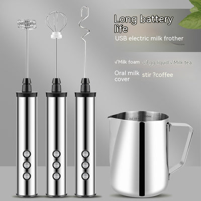 Batidora de Mano Portátil con Tres Cabezales y Carga USB