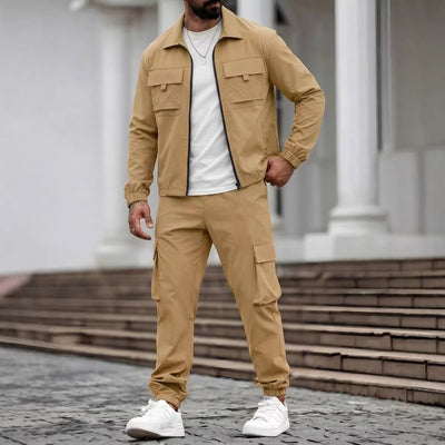 Conjunto de Trabajo Casual: Chamarra y Pantalón con Cierre - Image 3