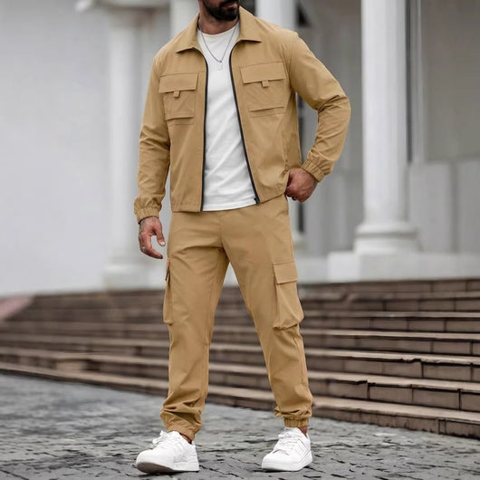 Conjunto de Trabajo Casual: Chamarra y Pantalón con Cierre - Image 3