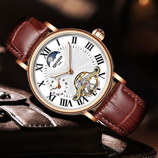 Reloj Automático Tourbillon Hueco con Esfera Luminosa para Hombre - Image 3