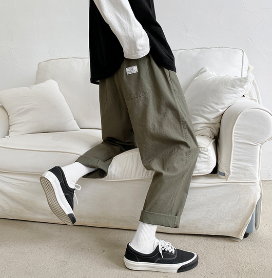 Pantalones Casuales Holgados de Color Sólido para Hombre - Image 12