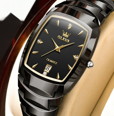 Reloj de Hombre en Acero Tungsteno con Cuarzo y Detalles en Oro - Image 12