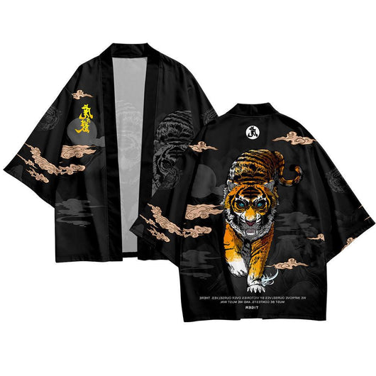 Camisa Haori Kimono Tradicional Estampado Tigre para Mujer - Image 10