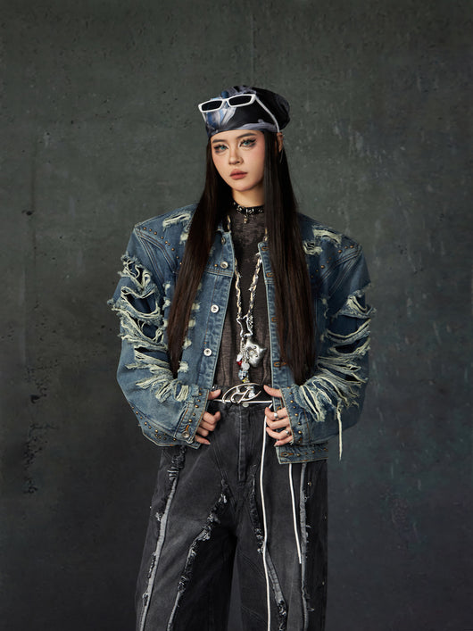 Chaqueta Denim Acolchada con Remaches y Hombros Reforzados - Image 20