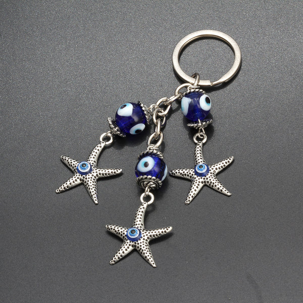 Llavero Estrella de Mar Ojo Turco Azul