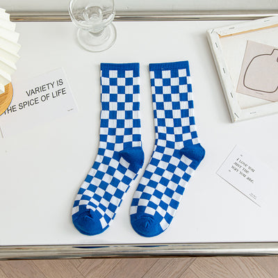 Calcetines Tubo Estilo Ajedrez para Mujer - Image 11
