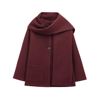 Abrigo Capa Estilo Francés con Diseño Tejido para Mujer - Image 3