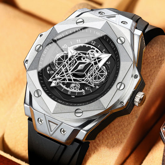 Reloj de Cuarzo para Hombre Resistente al Agua con Correa de Silicona
