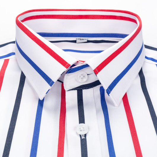 Camisa Business Casual de Algodón con Rayas Verticales Antirruga - Image 12