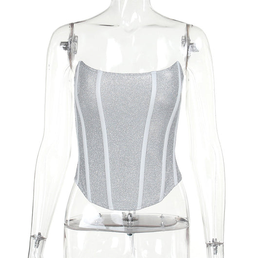 Top Tubular Brillante Reductor con Espalda Bandage - Image 6