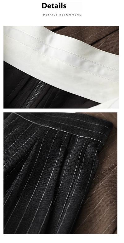Pantalones de Traje a Rayas Coordinables para Mujer - Otoño e Invierno - Image 11