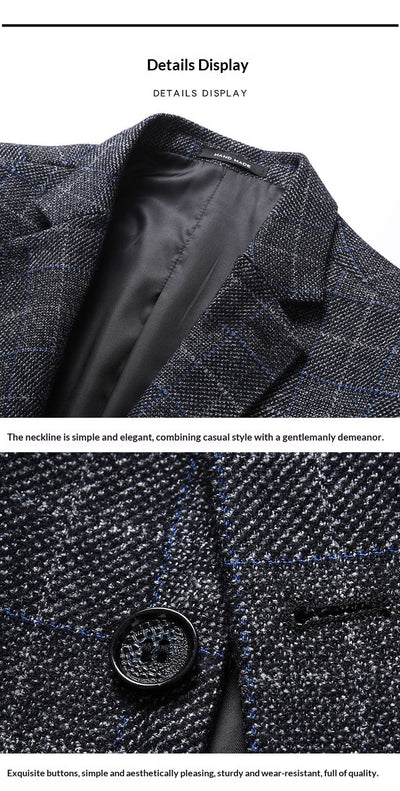 Blazer Cuadros Casual Elegante de Solapa Simple - Image 7