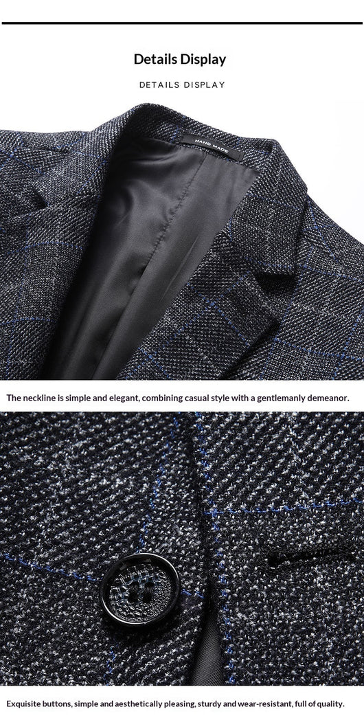 Blazer Cuadros Casual Elegante de Solapa Simple - Image 7