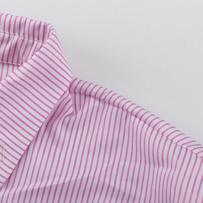 Traje Ejecutivo Mujer: Blusa Rayada con Cuello Solapa y Falda Entallada - Image 17