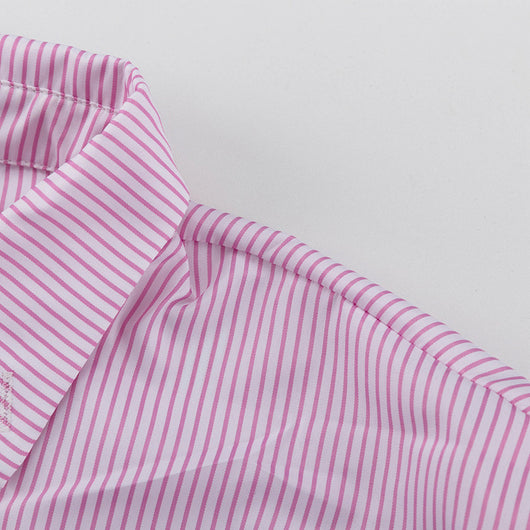 Traje Ejecutivo Mujer: Blusa Rayada con Cuello Solapa y Falda Entallada - Image 17