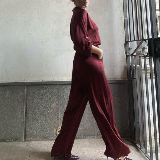 Conjunto Ejecutivo: Blusa Suelta con Solapa y Pantalón Talle Alto - Image 4