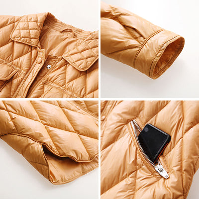 Chaqueta Acolchada de Plumón de Pato Blanco Ligera y Cálida - Image 7