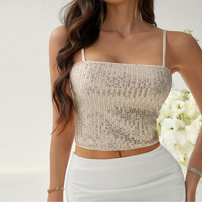 Vestido Lentejuelas Espalda Descubierta con Tirantes Ajustables - Image 12