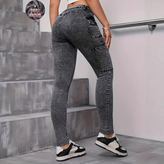 Jeans Elegantes con Tela Multielástica e Impresión Digital Denim - Image 4
