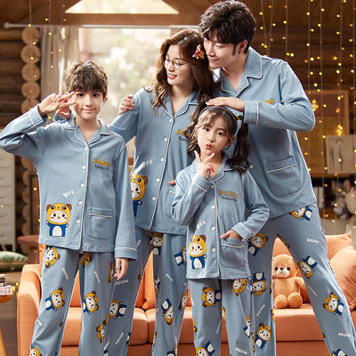 Pijamas Familiares de Algodón - Manga Larga Primavera Otoño - Image 11