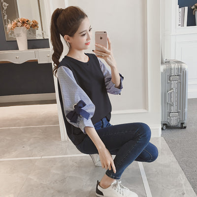 Camiseta Rayada Holgada de Doble Tela - Versátil y Cómoda - Image 10