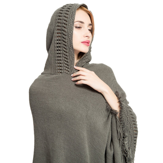 Suéter Plus Size para Mujer Otoño Invierno con Gorro y Borlas - Image 5