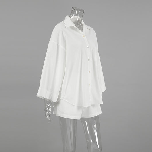 Conjunto de Lino Suelto para Mujer - Camisa y Shorts 100% Algodón - Image 11