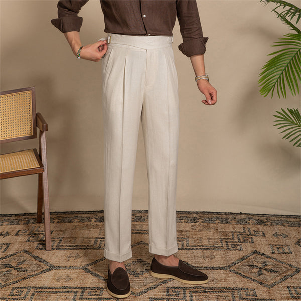 Pantalones Casuales Occidentales de Talle Alto con Silueta Fluida y Transpirable