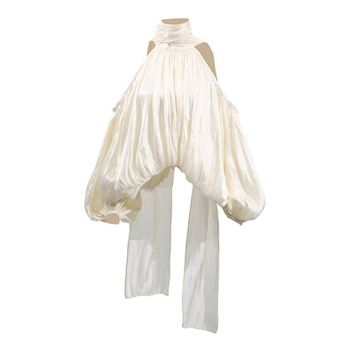 Blusa Elegante Francesa con Lazo, Hombros Descubiertos y Mangas Abullonadas - Image 18
