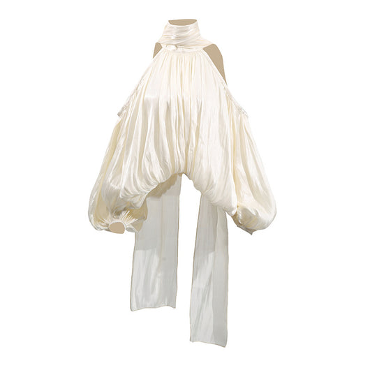 Blusa Elegante Francesa con Lazo, Hombros Descubiertos y Mangas Abullonadas - Image 18