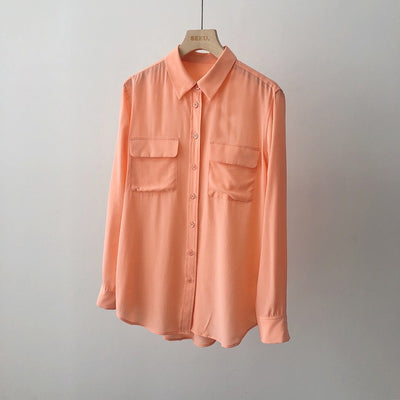 Blusa de Seda con Cuello Cuadrado y Bolsillos - Image 6