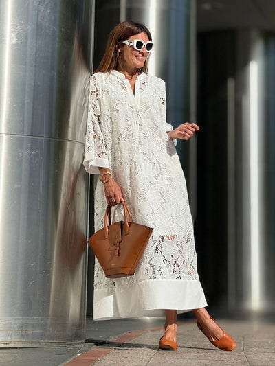 Blusa de Playa Holgada con Encaje - Camisa Vacacional Elegante - Image 15