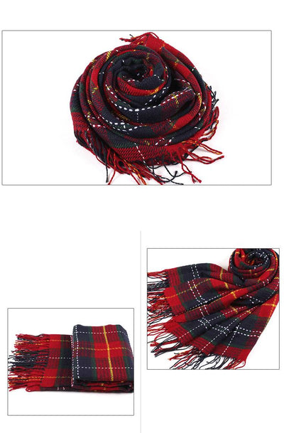 Chal Escocés Cálido para Otoño e Invierno con Borlas - Tamaño Grande - Image 8