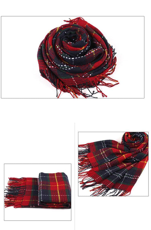 Chal Escocés Cálido para Otoño e Invierno con Borlas - Tamaño Grande - Image 8