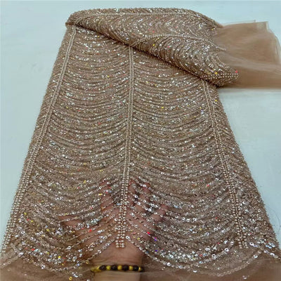 Vestido de Novia con Encaje Bordado, Lentejuelas y Tubo de Perlas Onda - Image 7