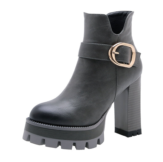 Botas Cortas Impermeables con Plataforma y Tacón Alto para Mujer - Image 14