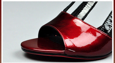 Sandalias Pez Boca Abierta Tacón Medio Versátiles - Image 11