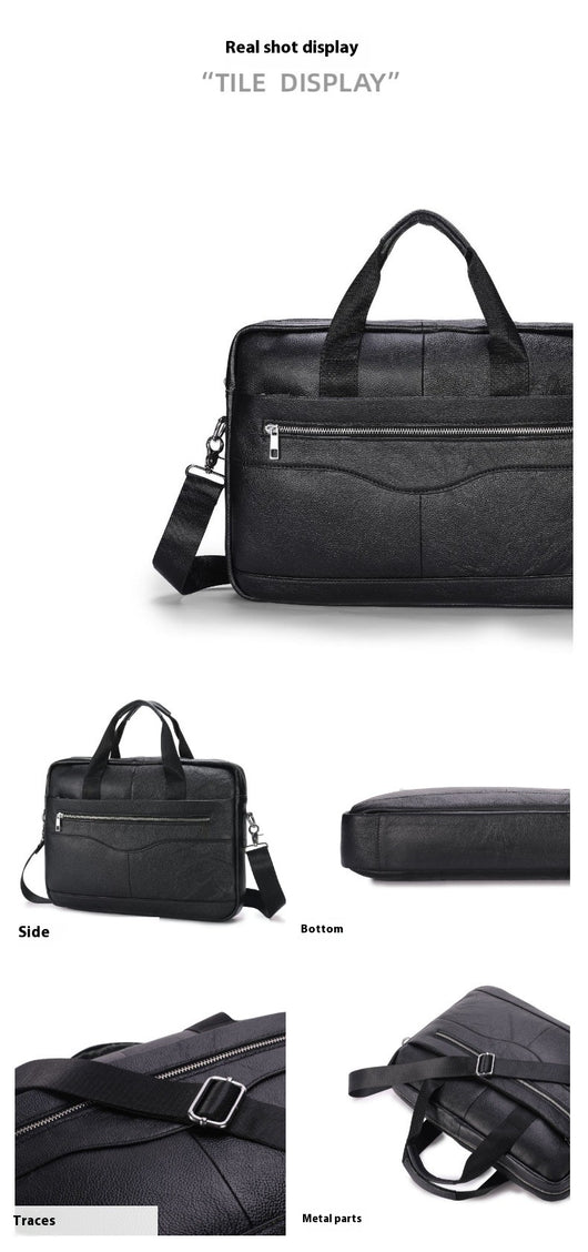 Bolso de Cuero Vacuno Vintage Primera Capa para Hombre - Image 9
