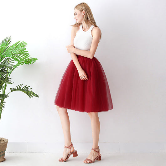 Falda Plisada de Tul con Vuelo - Falda A-Línea Elegante para Mujer - Image 30
