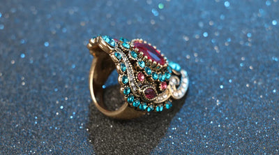 Anillo Vintage Diamante Azul Cristal - Image 10