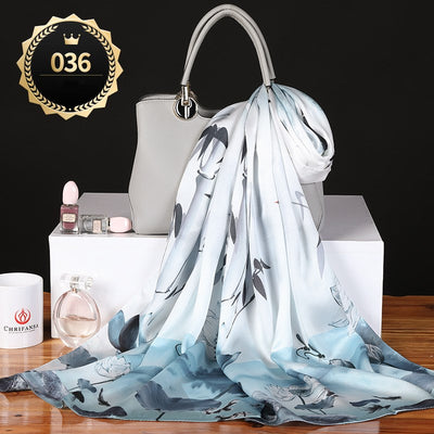 Chal Otoño Invierno Mujer Satén Liso Crepe Elegante - Image 15