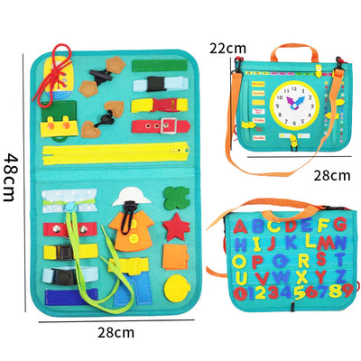 Tablero Educativo Sensorial con Actividades de Abotonado y Vestimenta para Bebés - Image 18