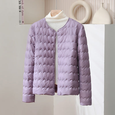 Chaqueta Corta Acolchada para Mujer con Cuello Fruncido - Image 2