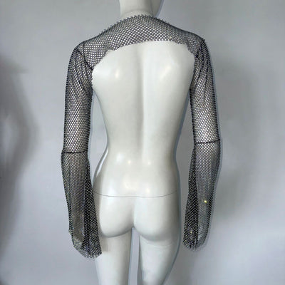 Blusa de Red Rhinestone con Tirante Elástico - Image 10